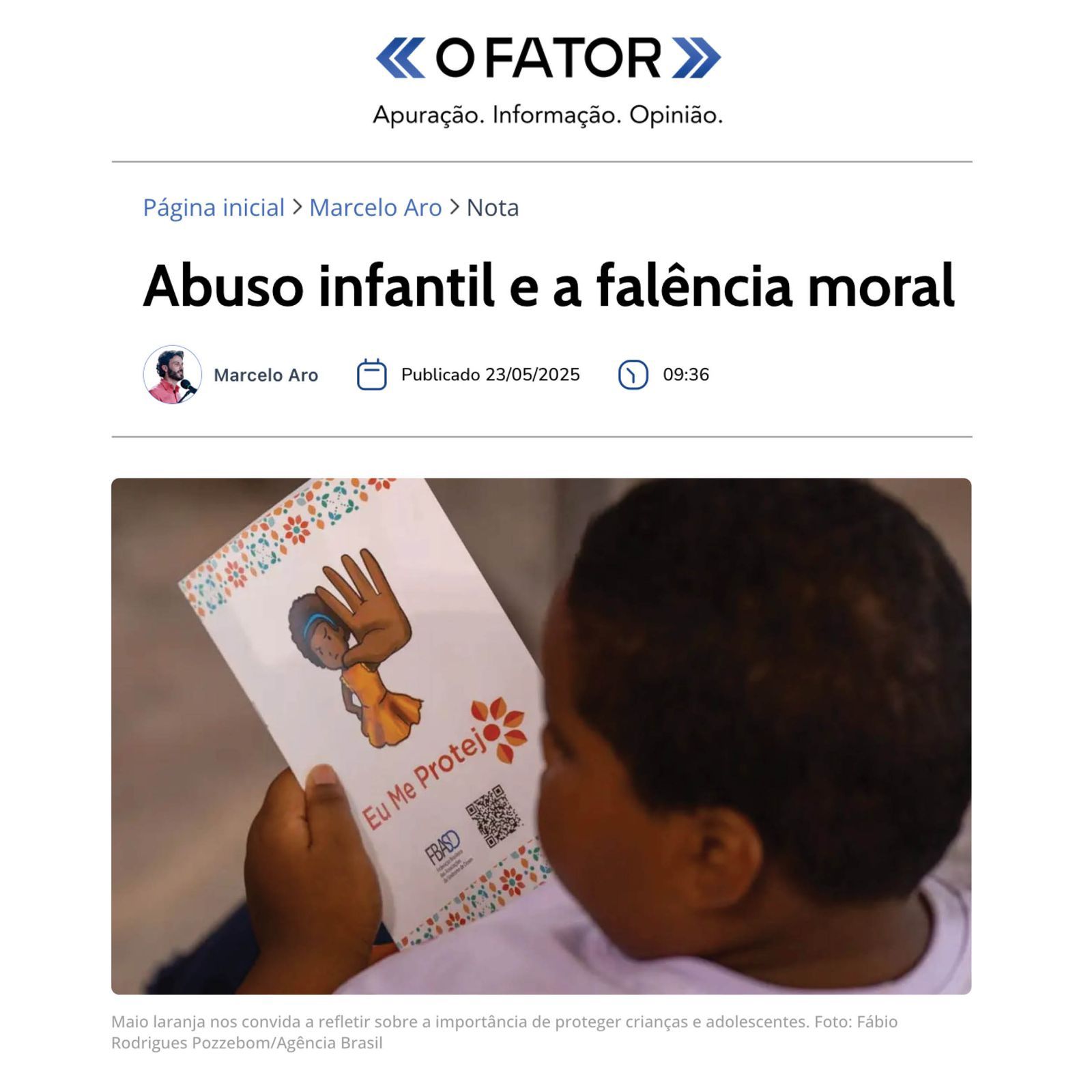 Abuso infantil e a falência moral