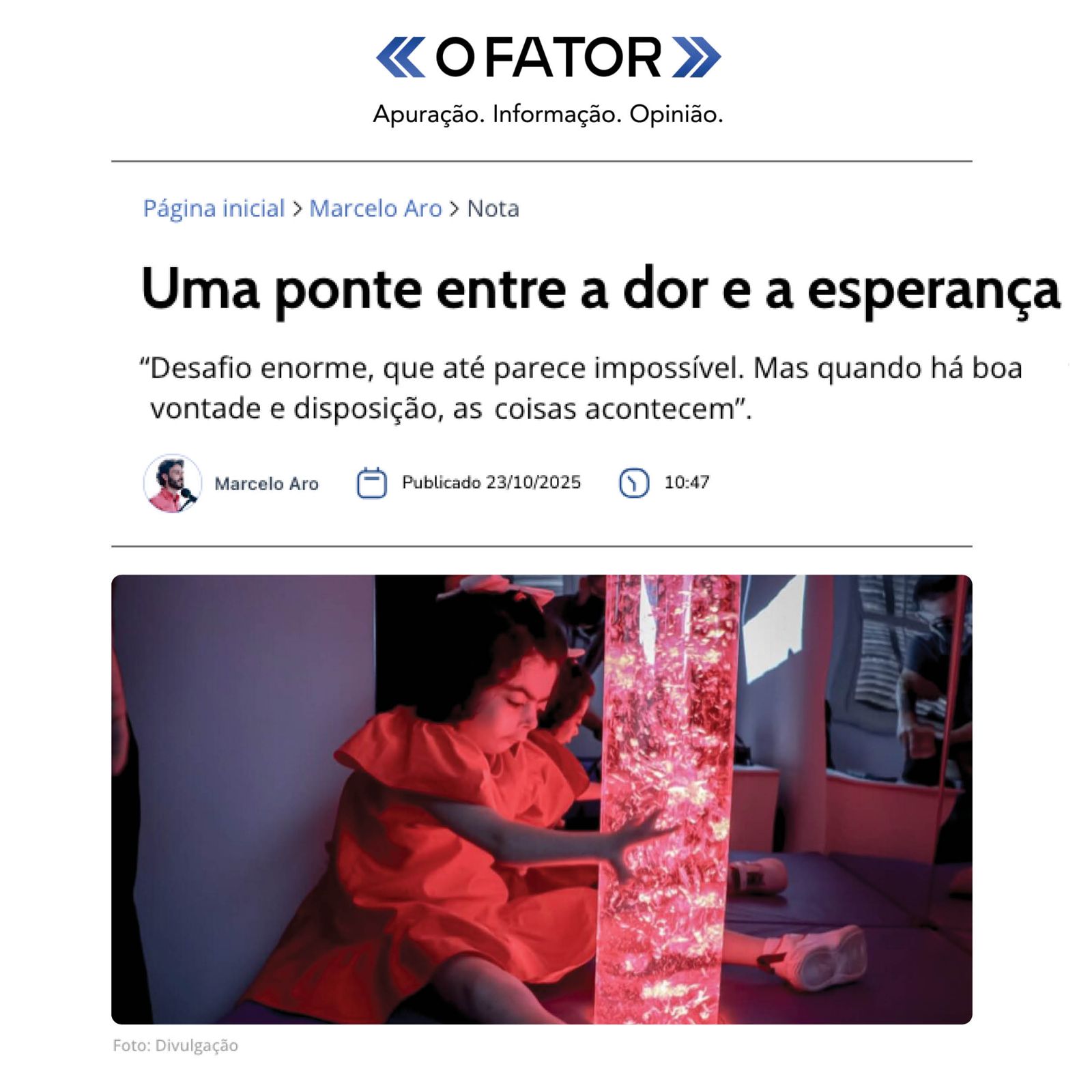 Uma ponte entre a dor e a esperança